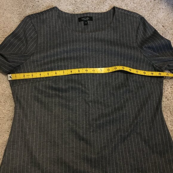 RACHEL Rachel Roy Grey Corporate Pinstripe Womens 3/4 Sleeve Shift Dress - 12 - Picture 10 of 16